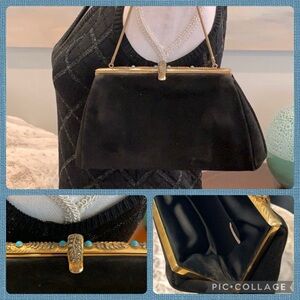 Black Velvet Clutch Made in France